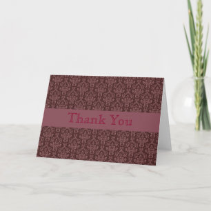 Damask Baby Showbraun Danke Karte