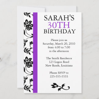 Damask Birthday Einladung