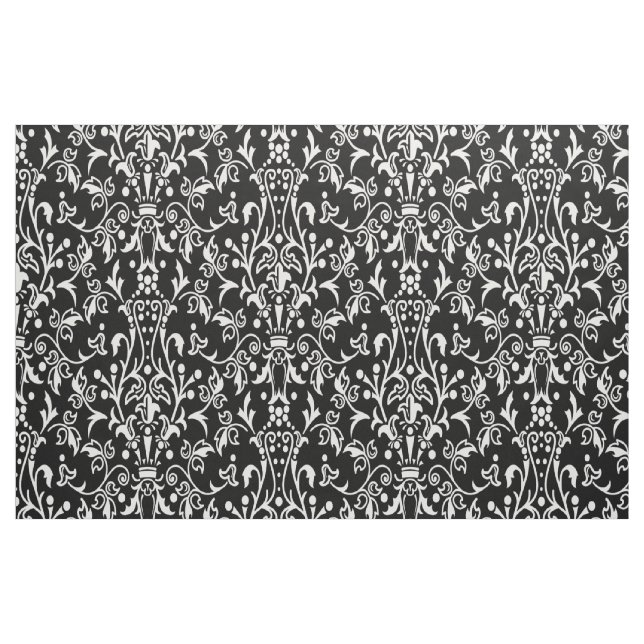 Damask Black & White Stoff (Fat Quarter (45,7 x 55,9 cm))