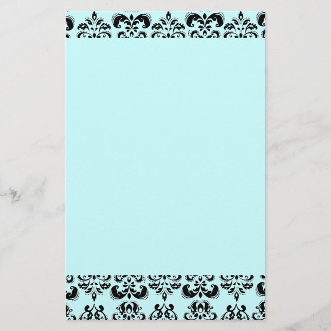 DAMASK, blau Briefpapier (Vorderseite)