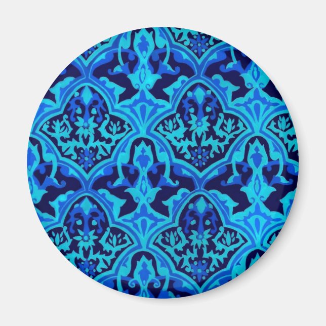 Damask blau magnet (Vorne)