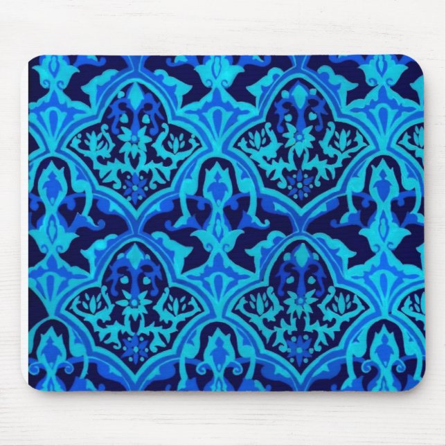 Damask blau mousepad (Vorne)