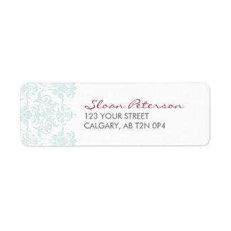 Damask Blue Address Label