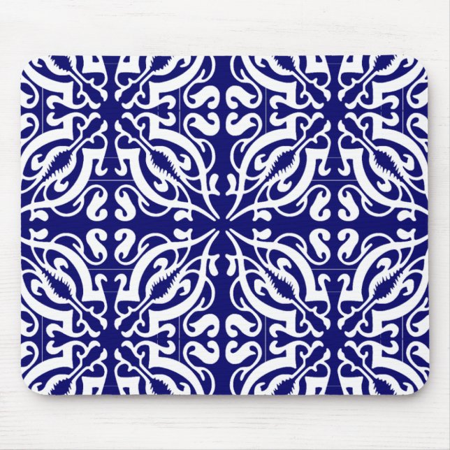DAMASK - Blue Background Mousepad (Vorne)