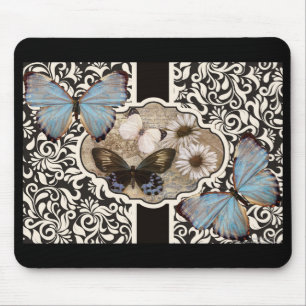 Damask & Blue Mousepad