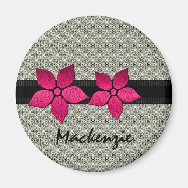Damask-Blume-Magnet Magnet (Vorne)