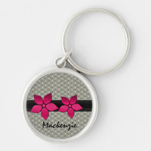 Damask-Blume Strickgrenzenloser Schlüsselanhänger