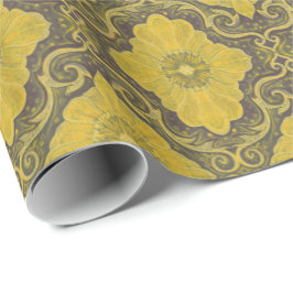 Damask Blume Vintages Bohemisches Muster Altes Gol Geschenkpapier
