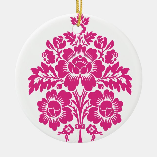 DAMASK BOUQUET KERAMIK ORNAMENT (Vorne)