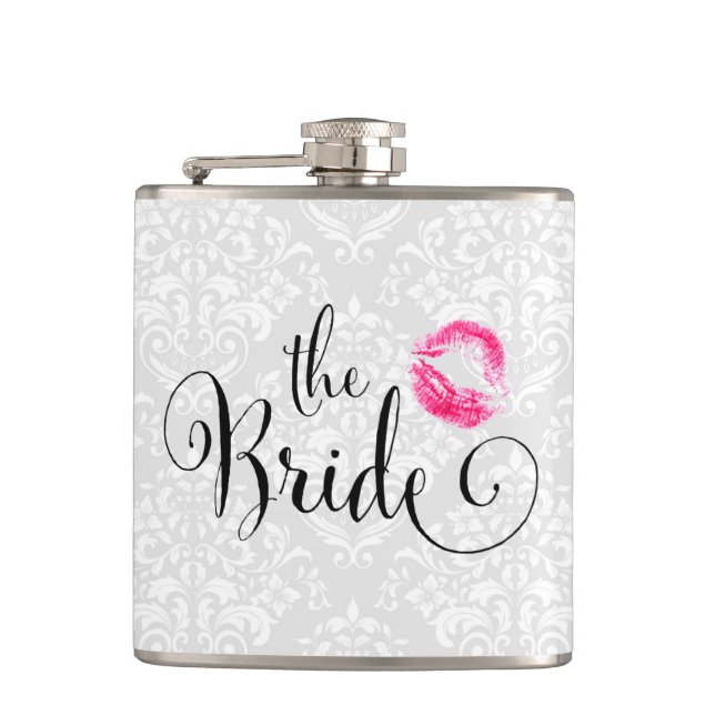 Damask Bride Kiss Flachmann (Vorderseite)