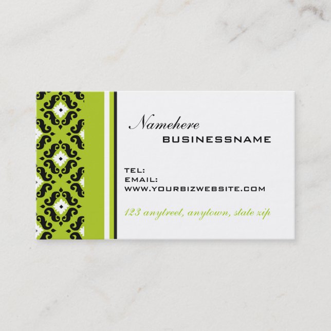 Damask Business Card Visitenkarte (Vorderseite)