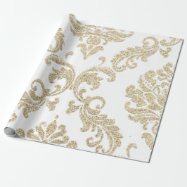 Damask Champagne Gold Royal Glitzer wie Geschenkpapier
