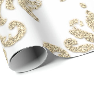 Damask Champagne Gold Royal Glitzer wie Geschenkpapier