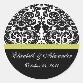 Damask Chartreuse Green Brautparty Aufkleber