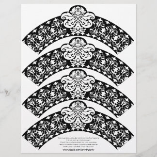 Damask Cupcake Wrapper White