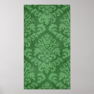 DAMASK CUT VELVET, TAPESTRIE IN GRÜNE POSTER