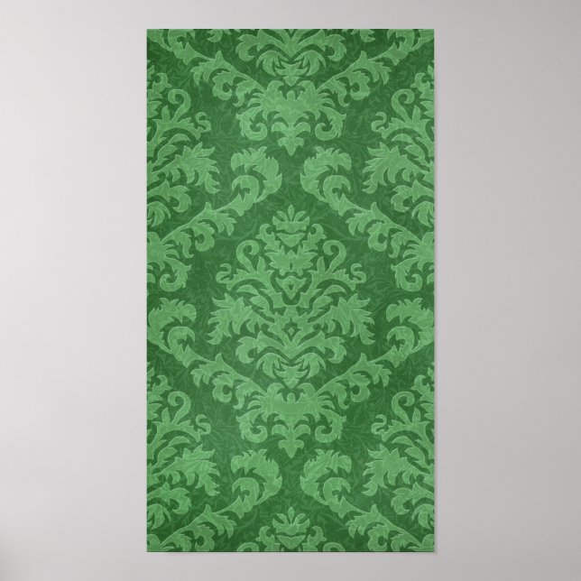 DAMASK CUT VELVET, TAPESTRIE IN GRÜNE POSTER (Vorne)