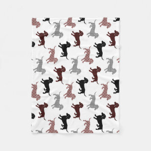 Damask Dackel Niedliche Dackeln Fleecedecke