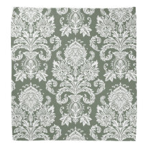 Damask Deep Lichen Green Einfache Farbe koordinier