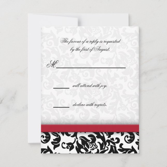 Damask Delight RSVP Karte (Vorderseite)