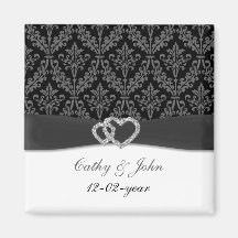 Damask Diamant Holzkohle Save the Date