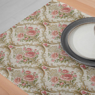 Damask Dreams floraler Tischläufer in Vintagem Sti