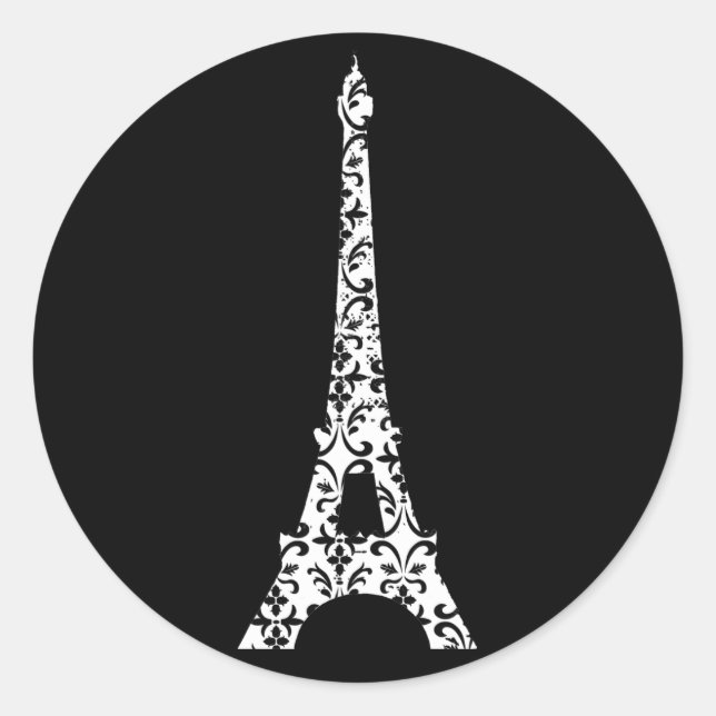 Damask Eiffel Tower Sticker (Vorderseite)