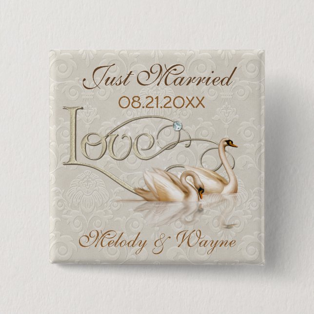 Damask Elegance Button (Vorderseite)