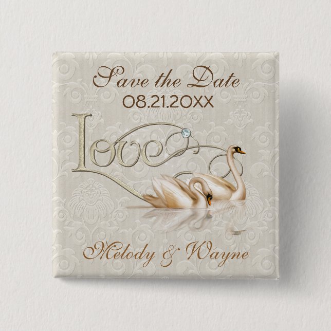 Damask Elegance Button (Vorderseite)