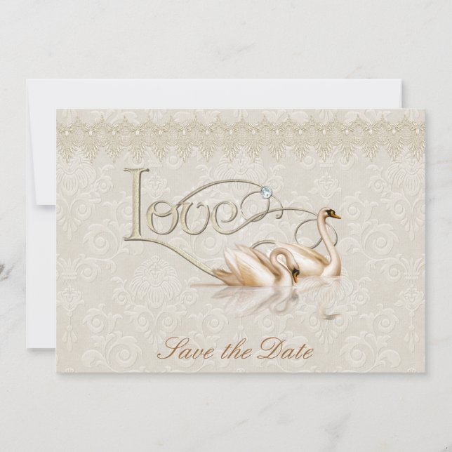 Damask Elegance Save The Date (Vorderseite)