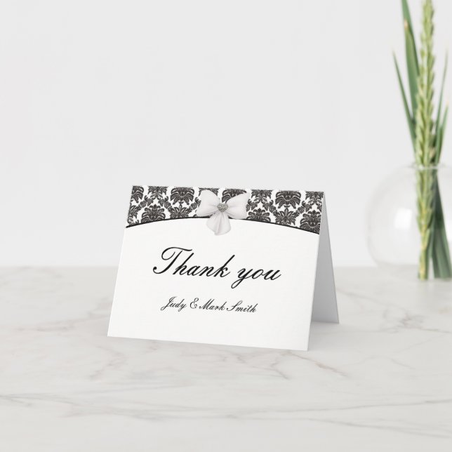 Damask Elegance Wedding Danke Cards (Vorderseite)