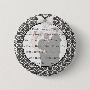 Damask Elegance Wedding Round Button