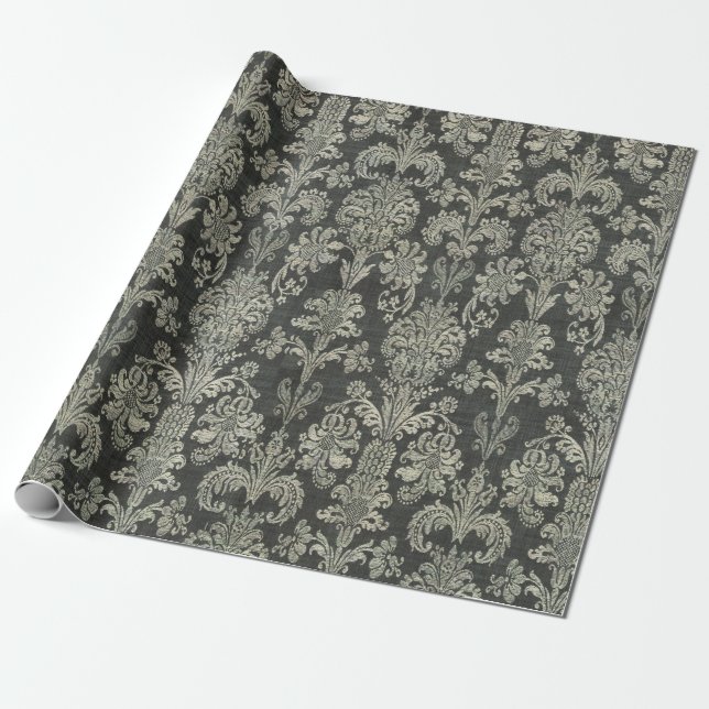 Damask Elegant Anspruchsvoller klassischer Vintage Geschenkpapier (Ungerollt)