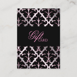 Damask Elegante Geschenkkarte Silver Baby Pink Bla Rabattkarte