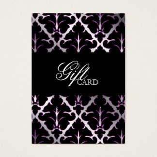 Damask Elegante Geschenkkarte Silver Lila Black