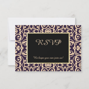 Damask Elegante uAwg aller Ereignisse RSVP Karte