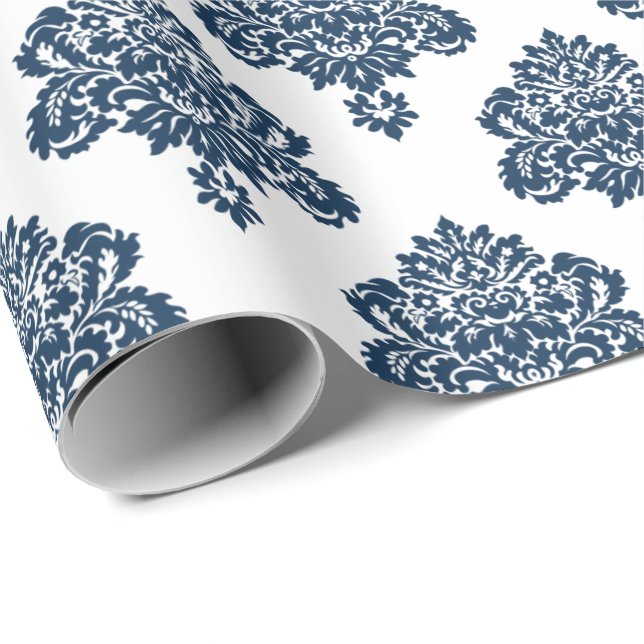 Damask Elegantes Muster Geschenkpapier (Rolleneckpunkt)