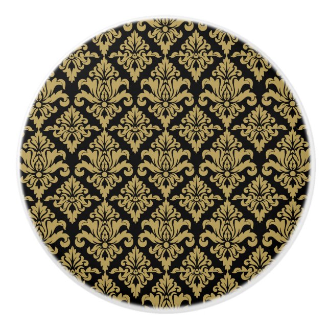 Damask Fabric dekoriert Print Keramikknauf (Vorderseite)