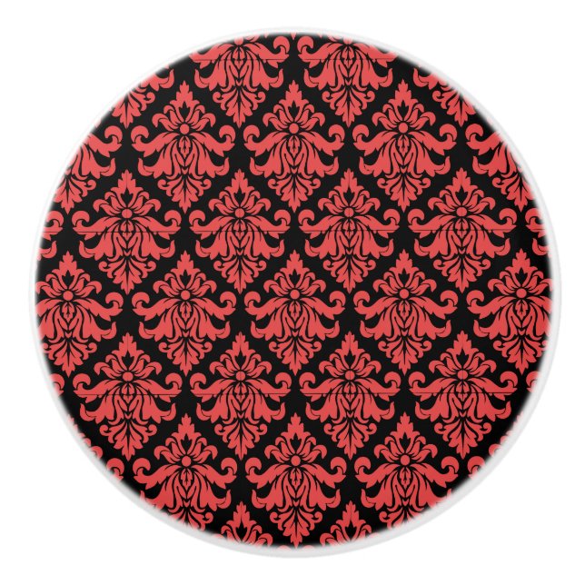 Damask Fabric dekoriert Print Keramikknauf (Vorderseite)
