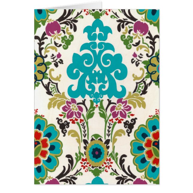 Damask Floral Patterns Plum Turquoise (Vorne)