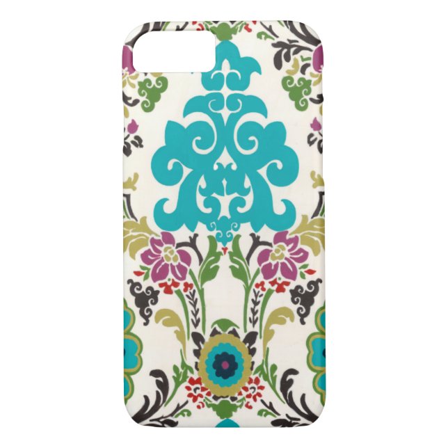 Damask Floral Patterns Plum Turquoise Case-Mate iPhone Hülle (Rückseite)