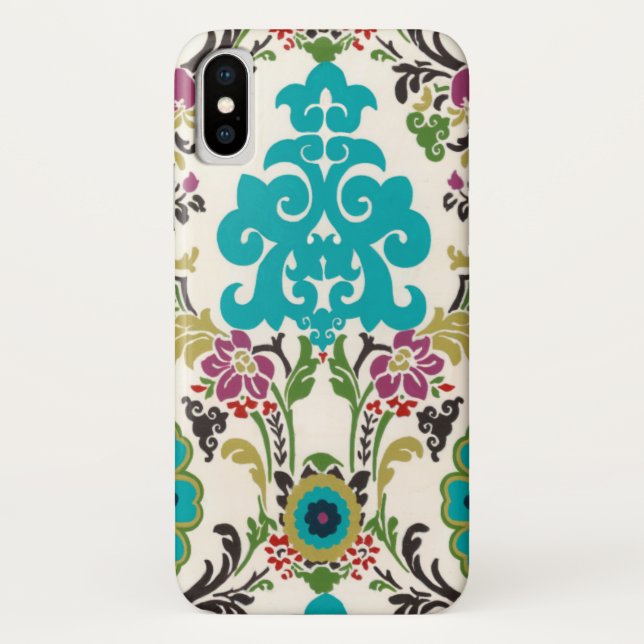 Damask Floral Patterns Plum Turquoise Case-Mate iPhone Hülle (Rückseite)