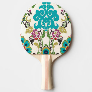 Damask Floral Patterns Plum Turquoise Tischtennis Schläger