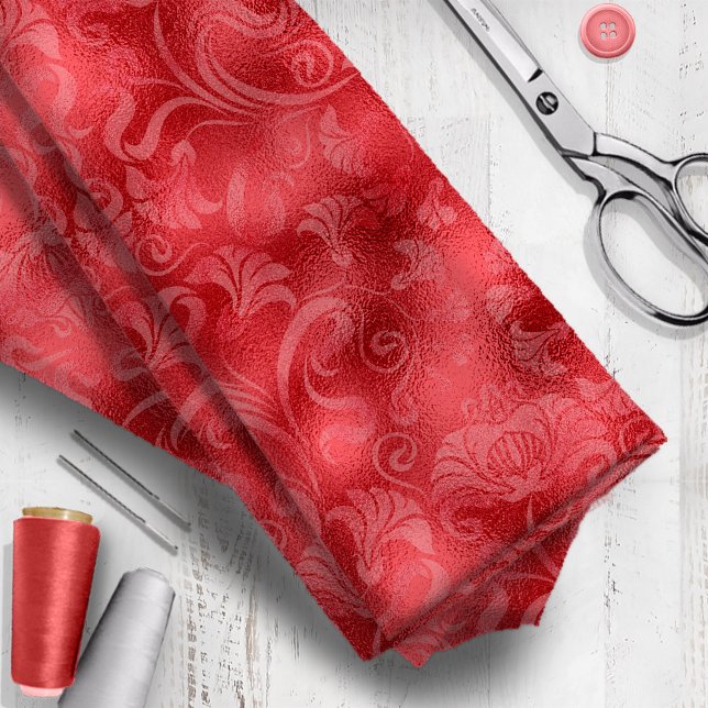 Damask Floral Shimmer Rose Rot ID461 Stoff (Von Creator hochgeladen)