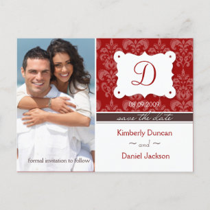 Damask Foto Save the Date Postkarte