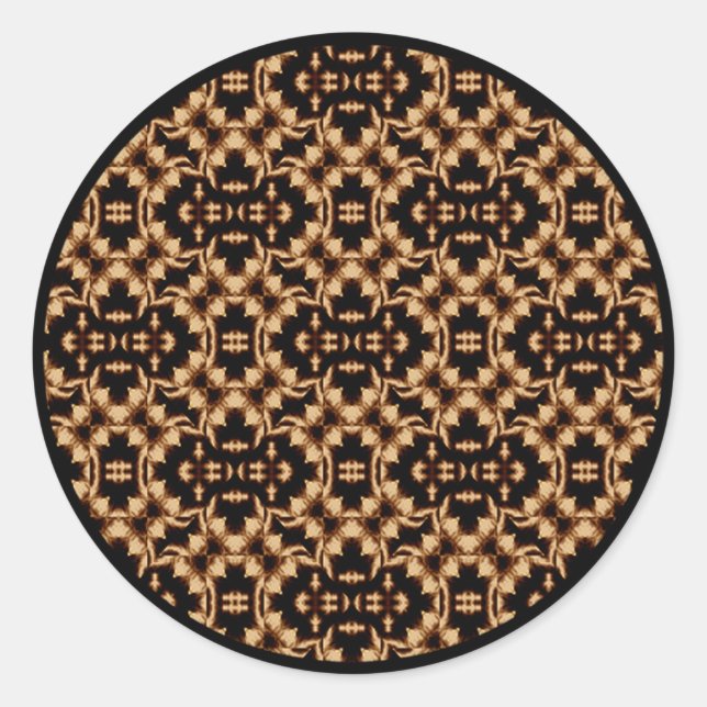 Damask French Lace Runder Aufkleber (Vorderseite)