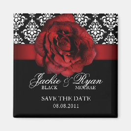 Damask für die Rote Rose "Date Magnet" speichern Magnet