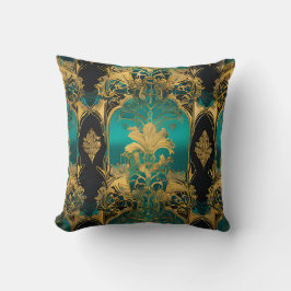 Damask Fusion: Viktorianisch trifft Cyberpunk Kissen