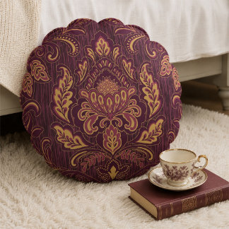Damask gedrucktes Rundkissen Rundes Kissen
