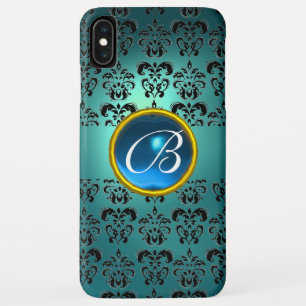 DAMASK GEM MONOGRAM blau schwarz Case-Mate iPhone Hülle